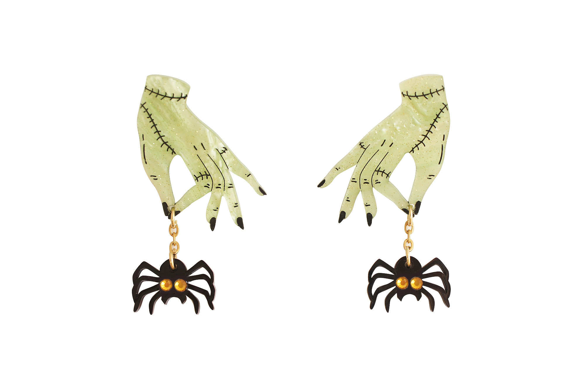 Hand with Spider Earrings