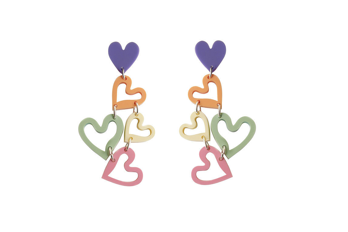 Multicolour Heart Earrings 
