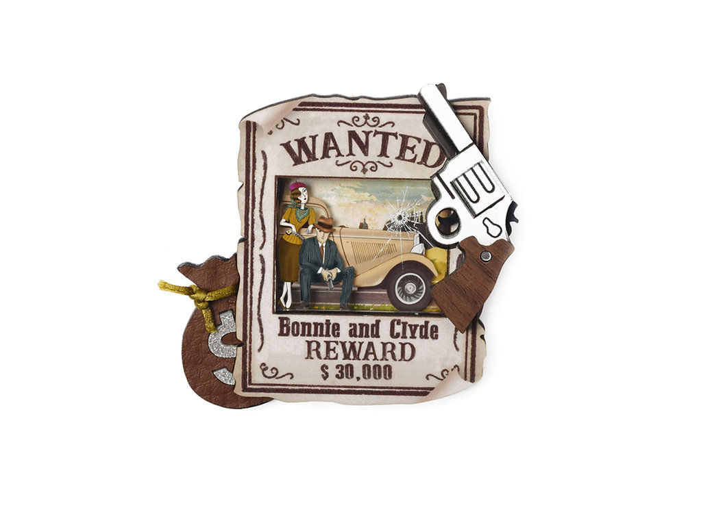 Bonnie and Clyde Brooch