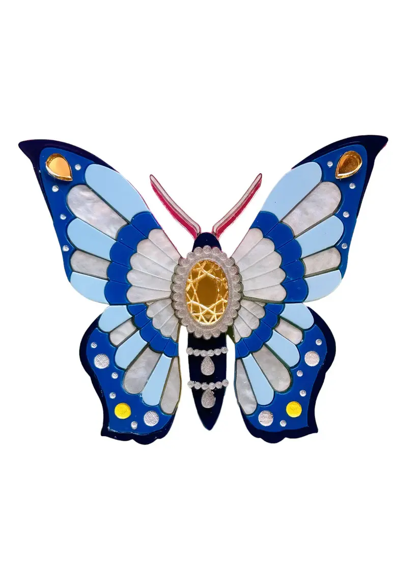 Blue Butterfly Brooch