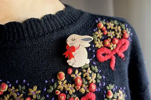 Thumbnail: Chocolate Rabbit Brooch