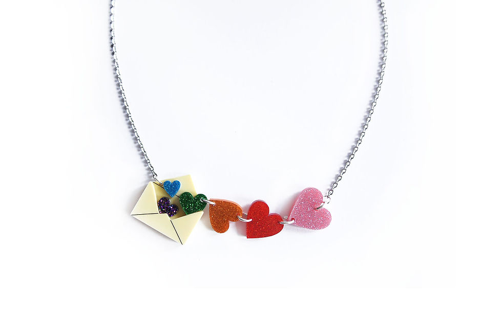 Love Letter Necklace - Rainbow