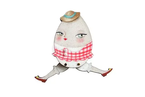 Thumbnail: Egg Girl Brooch (moving legs!)
