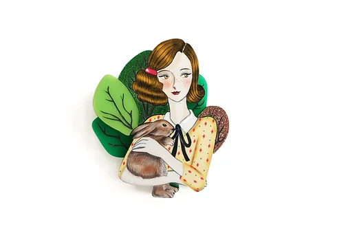 Girl with Rabbit Brooch