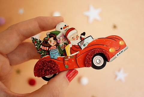 Thumbnail: Christmas Car Brooch or Necklace 