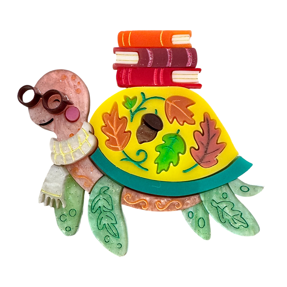 Emily the Bookish Turtle Brooch