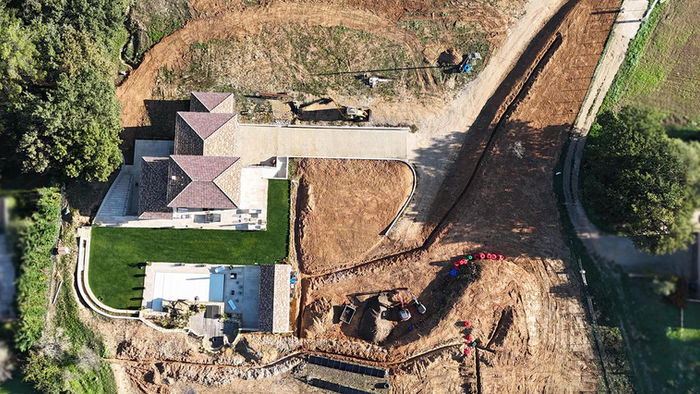 Vue aérienne début des travaux