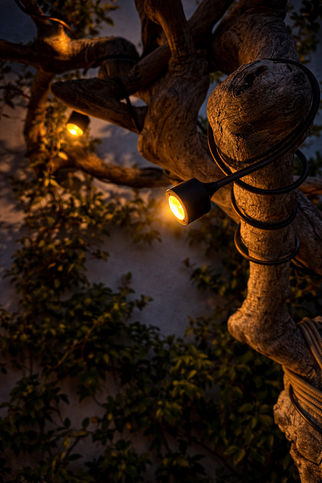 Sculpture en bois intégrant des éclairages