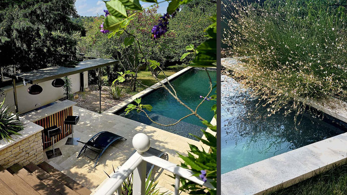 Piscine et bar avec cuisine extérieure