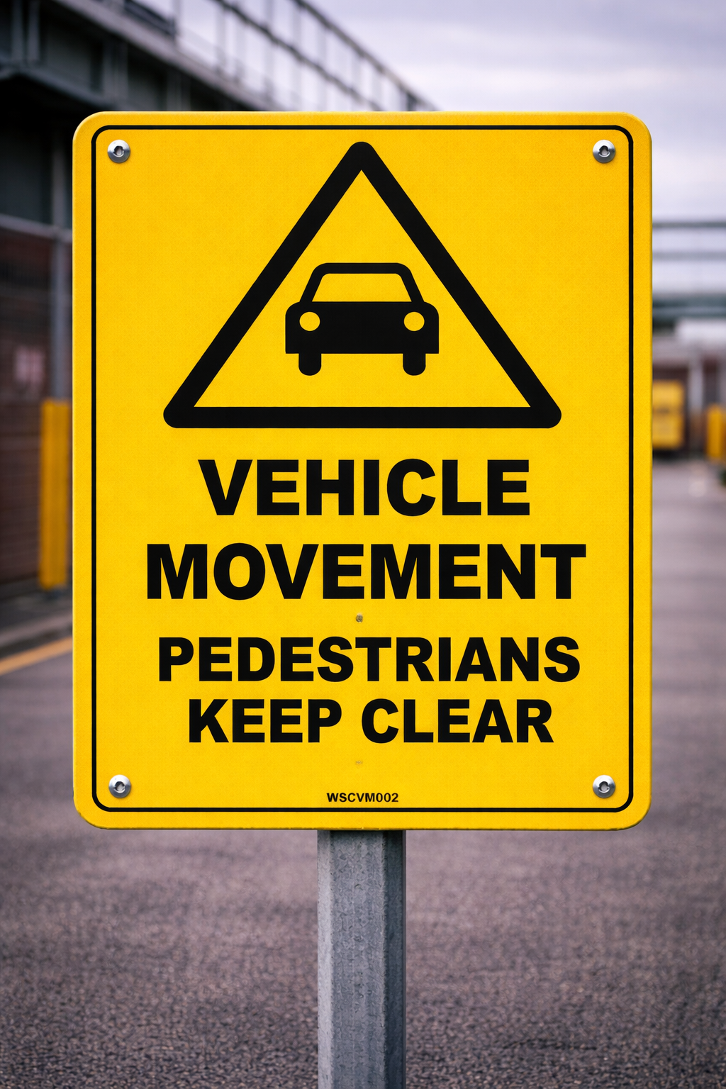 Vehicle Movement Pedestrians Keep Clear safety sign warning pedestrians to stay clear of areas where cars, forklifts or indus