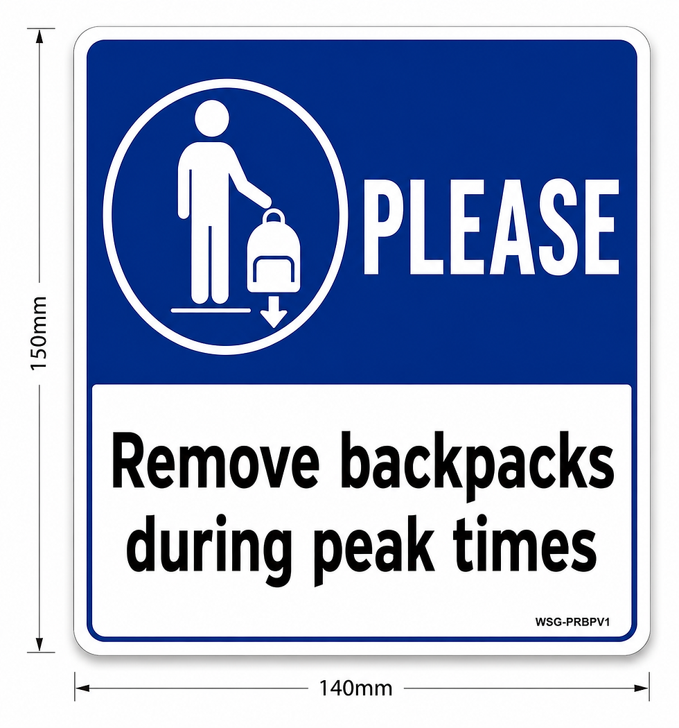 Thumbnail: Remove Backpacks During Peak Times Bus & Coach Sticker