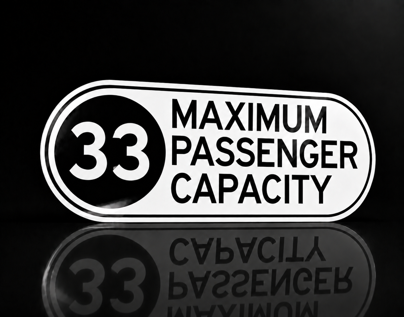 Maximum Passenger Capacity 33 Sticker Westside Graphics