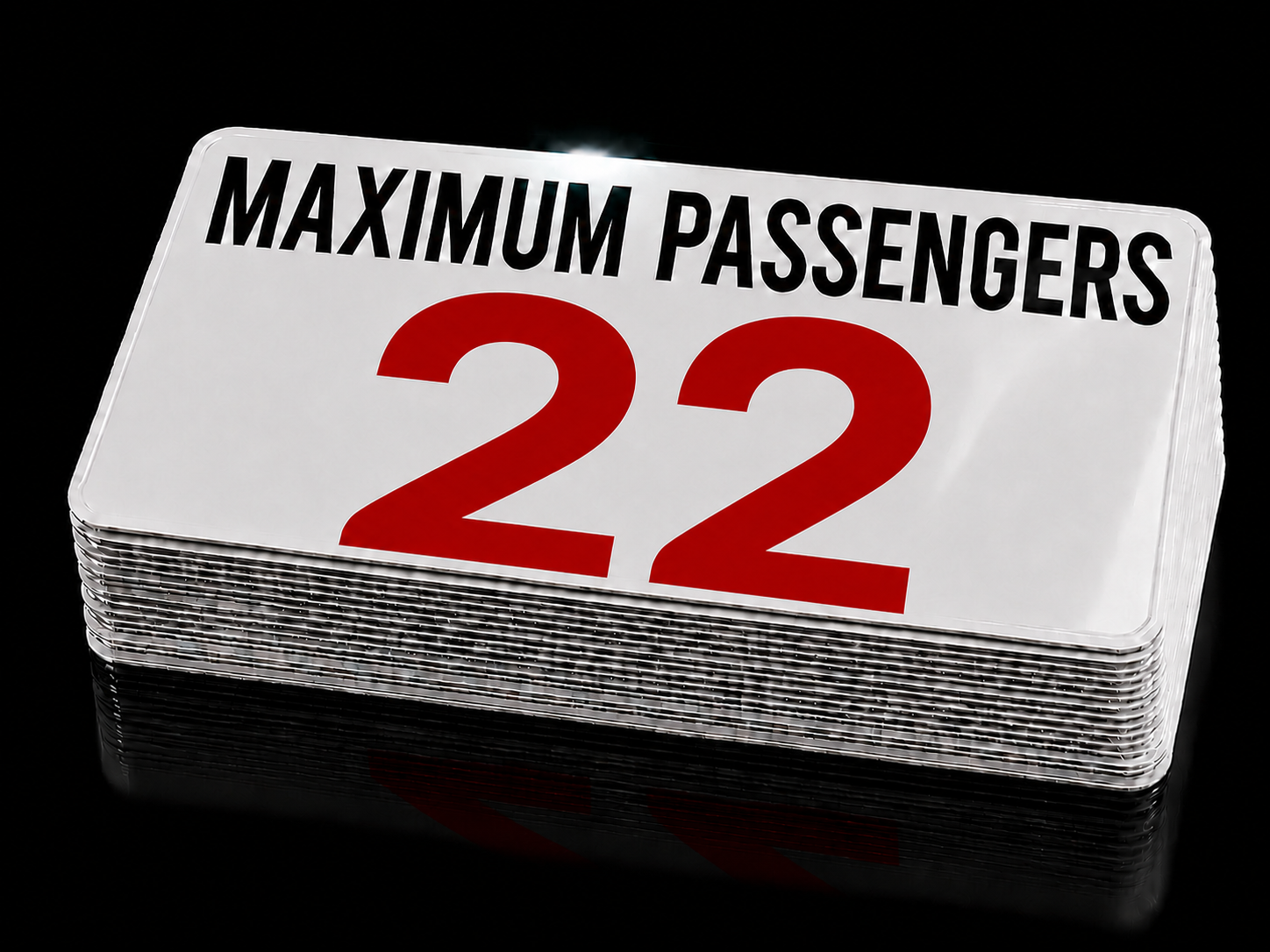 Maximum Passengers 22 stacked transport decals premium glossy fleet passenger capacity stickers