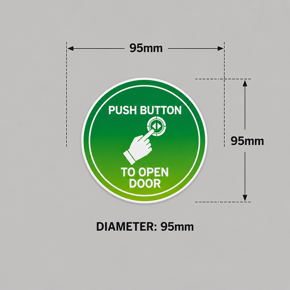 Thumbnail: Push Button to Open Door Stickers | Self-Adhesive Passenger Door Stickers