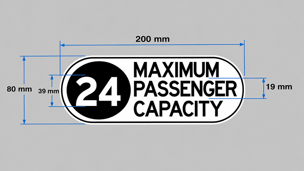 Thumbnail: 24 Passenger Capacity Sticker 200 x 80 mm