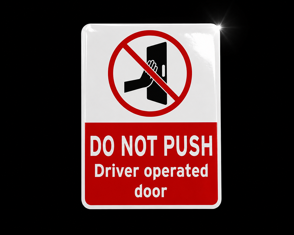 Thumbnail: Do Not Push Sticker – Driver Operated Door Bus & Coach Decal