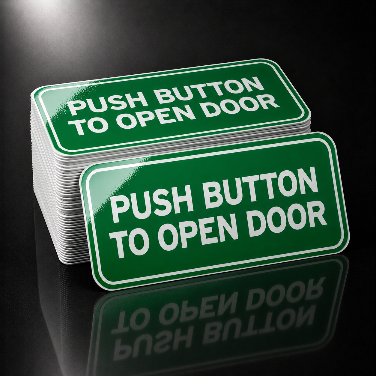 Push Button to Open Door Stickers | Automatic Door Instruction Signs