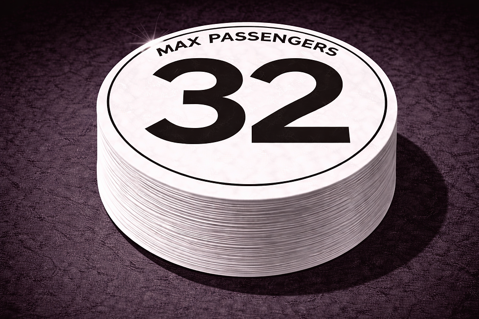 max passengers 32 sticker circular bus capacity decal glossy finish fleet vehicle signage