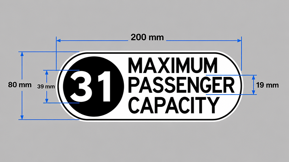Thumbnail: 31 Passenger Capacity Sticker Dimensions 200 x 80 mm | Westside Graphics