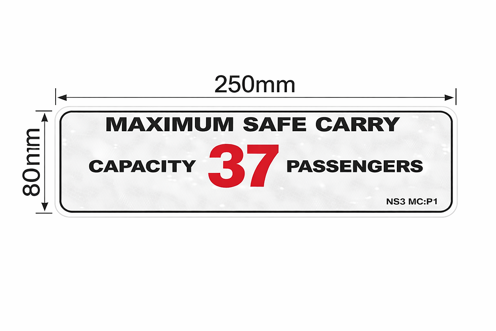 Thumbnail: Passenger Capacity 37 Fleet Label | Bus Safety Sign
