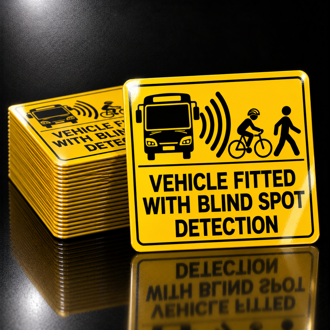 Vehicle Fitted With Blind Spot Detection Sticker – Bus, Coach & Transport