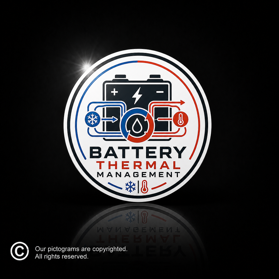 Battery Thermal Management System BTMS decal for electric buses, coaches and zero emission transport fleets.