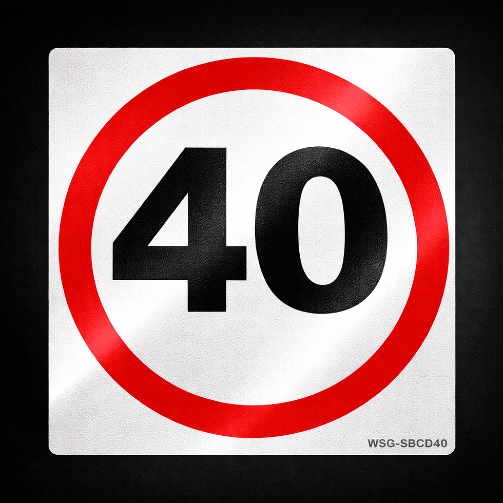 40km school bus speed sign decal Class 2 reflective Australia bus and coach compliance sticker black background