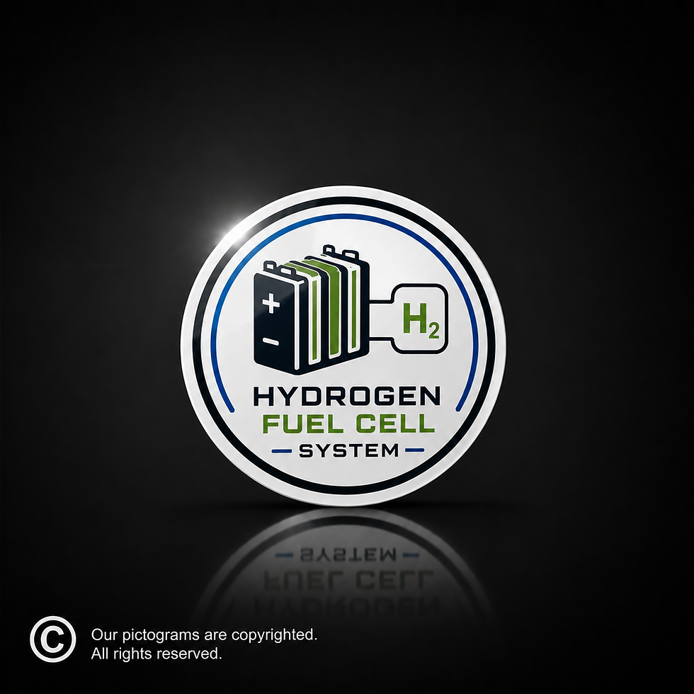 Hydrogen Fuel Cell System decal for buses coaches and zero emission transport fleets