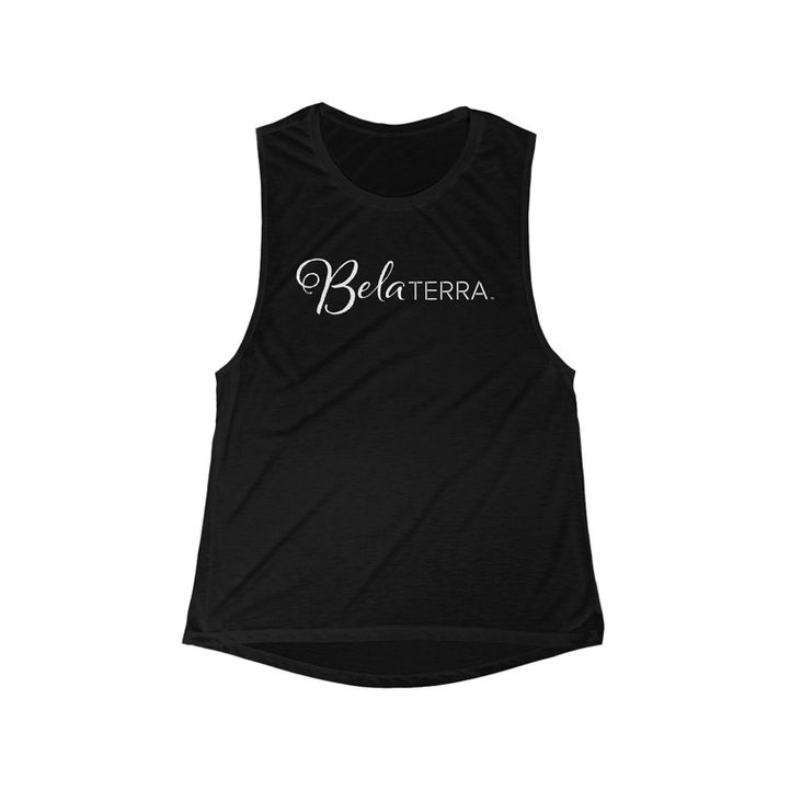 Front view of Bela Terra Ladies Sleeveless Scoop Burnout Tee. 