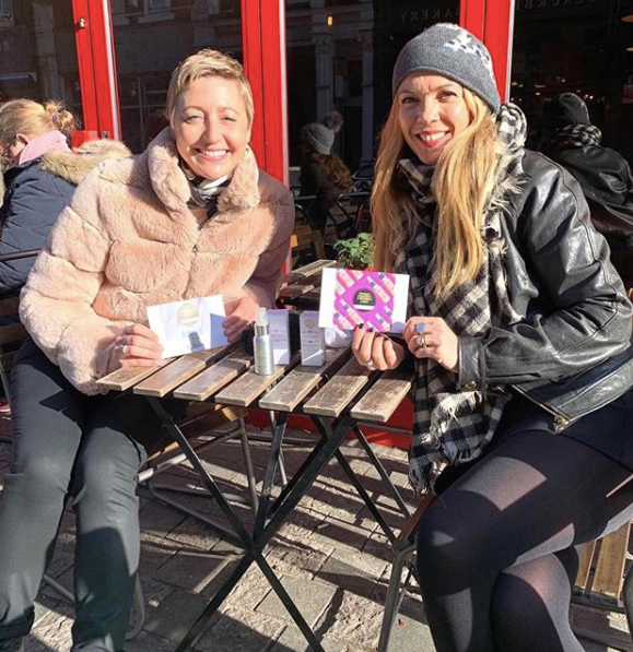Helen Bell and Helena Chapman celebrating Rosalena Skincares latest skincare award wins