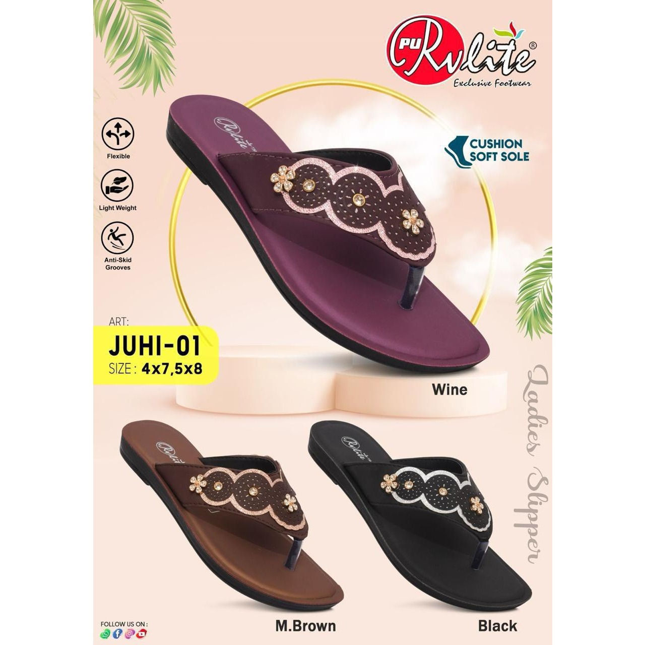 RVLITE JUHI-01 – Wholesale Women's Slippers (PU)