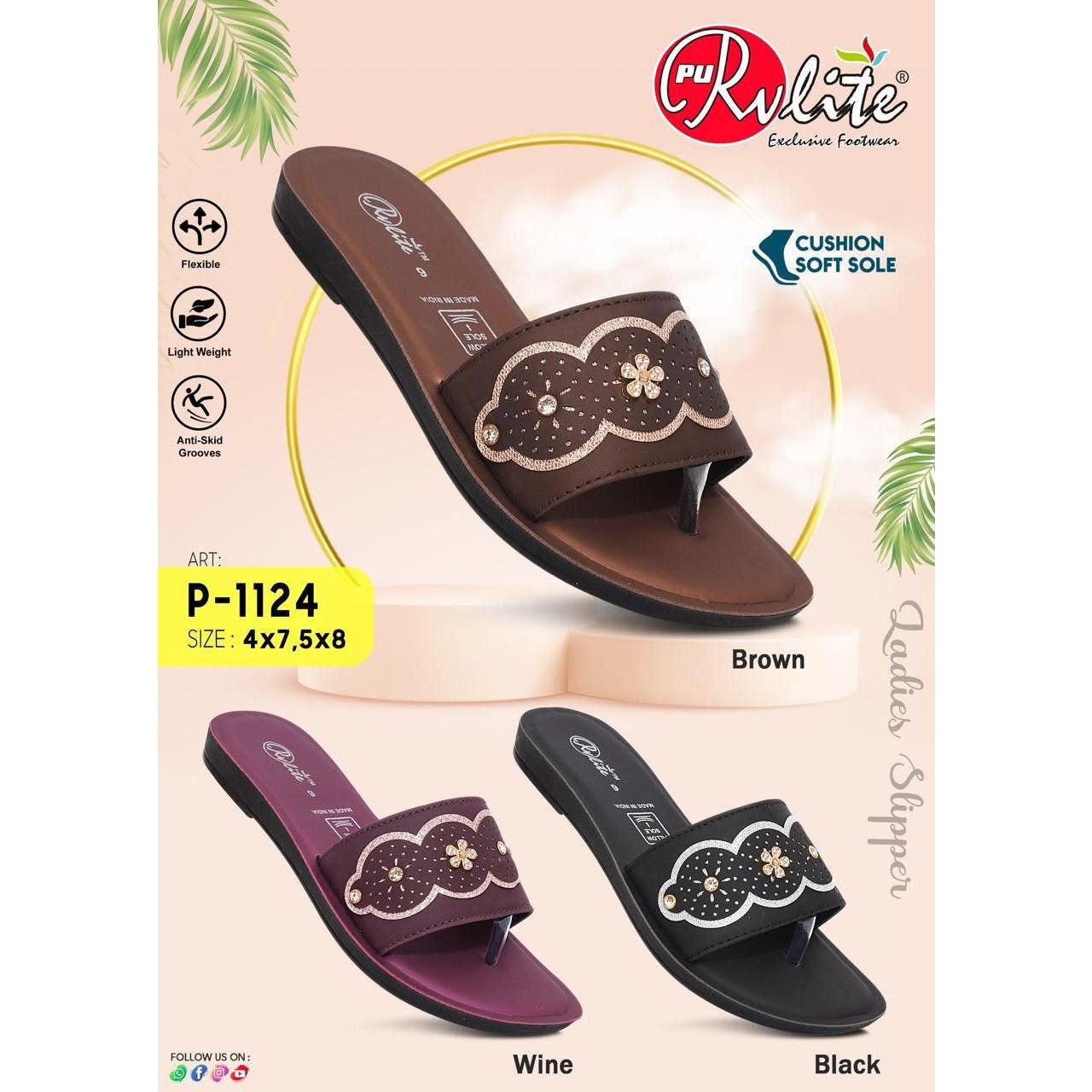 RVLITE P-1124 – Wholesale Women's Slippers (PU)