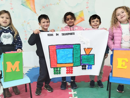 Dias 24 de Junho 2025#Atividades 4 a 6 anos #Título: " Arte e geometria : Criando Meios de Transporte "