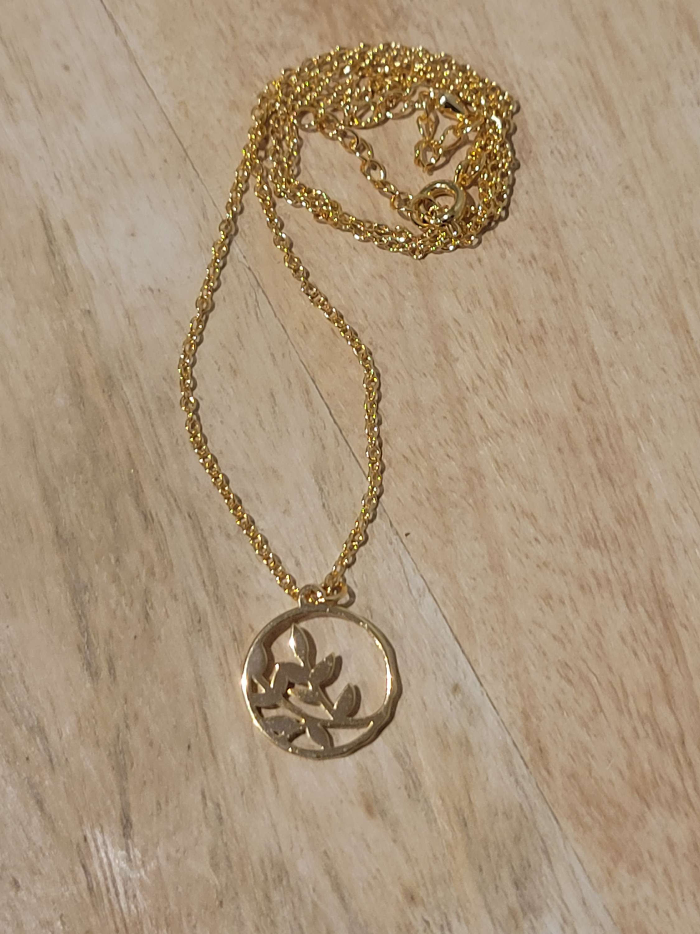 Olive branch necklace