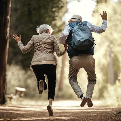 Senior couple enjoying the outdoors