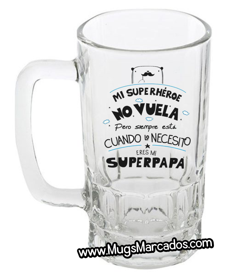 Regalos para el día del padre | Mug cervecero | Mug cervecero en vidrio | papá | regalos para papá | regalos personalizado