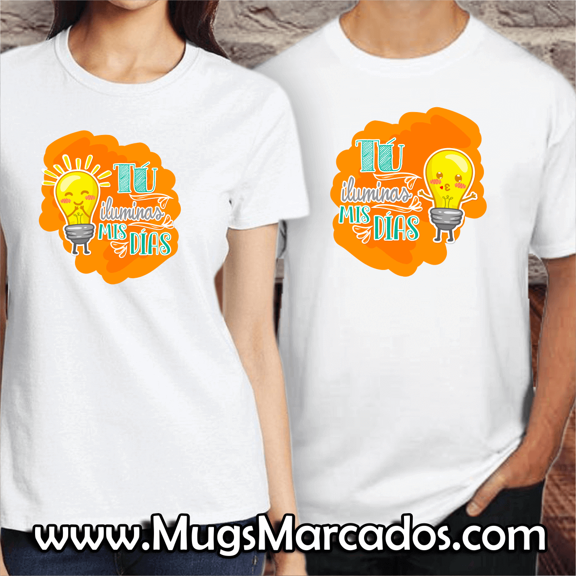CAMISETA PARA NOVIOS | TÚ ILUMINAS MIS DÍAS | REGALOS PARA NOVIOS