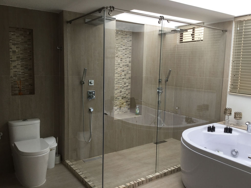 division de baño en aluminio