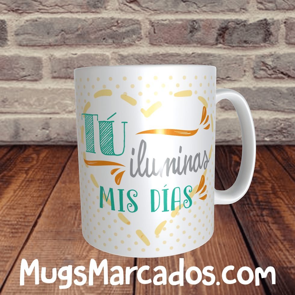 Miniatura: PAREJA DE MUGS PARA NOVIOS | TU ILUMINAS MIS DÍAS | LOVE