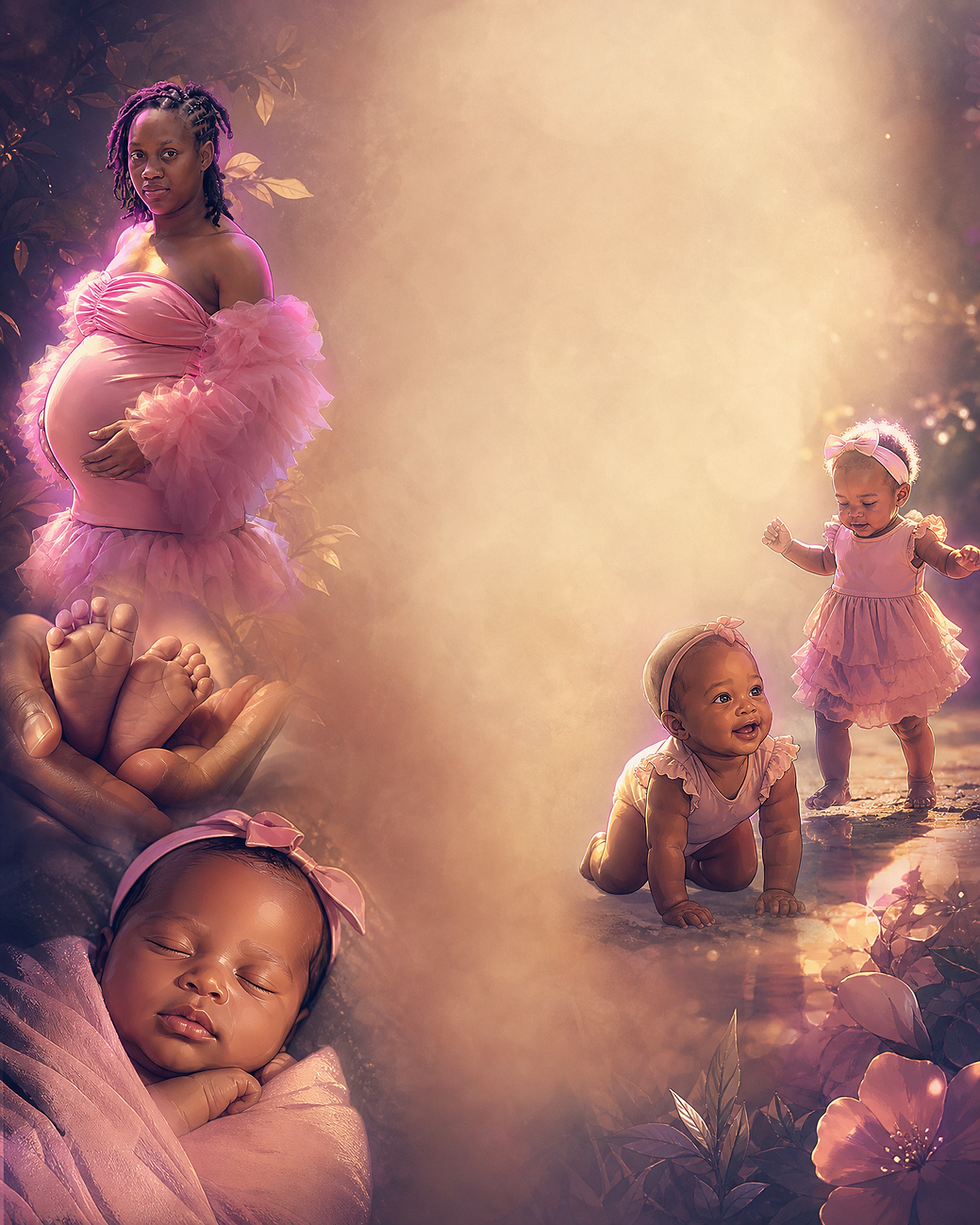 Expectant mother posing for a warm maternity portrait