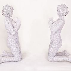 Praying Girl, 127x67x68 cm, Lace, Resin, Acrylic, 2012 .jpeg