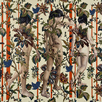 Garden of Armina, 180x175 cm, Oil on canvas, blue swarowsky stones, 2016 .jpeg