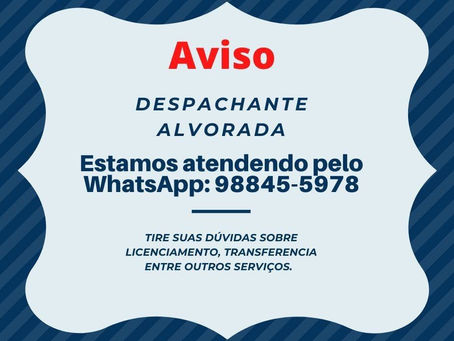 Nesta época de covid-19 estamos atendendo por whatsapp