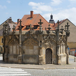 Kamenna Kasná the biggest fountain in Kutná hora Czech Republic.
