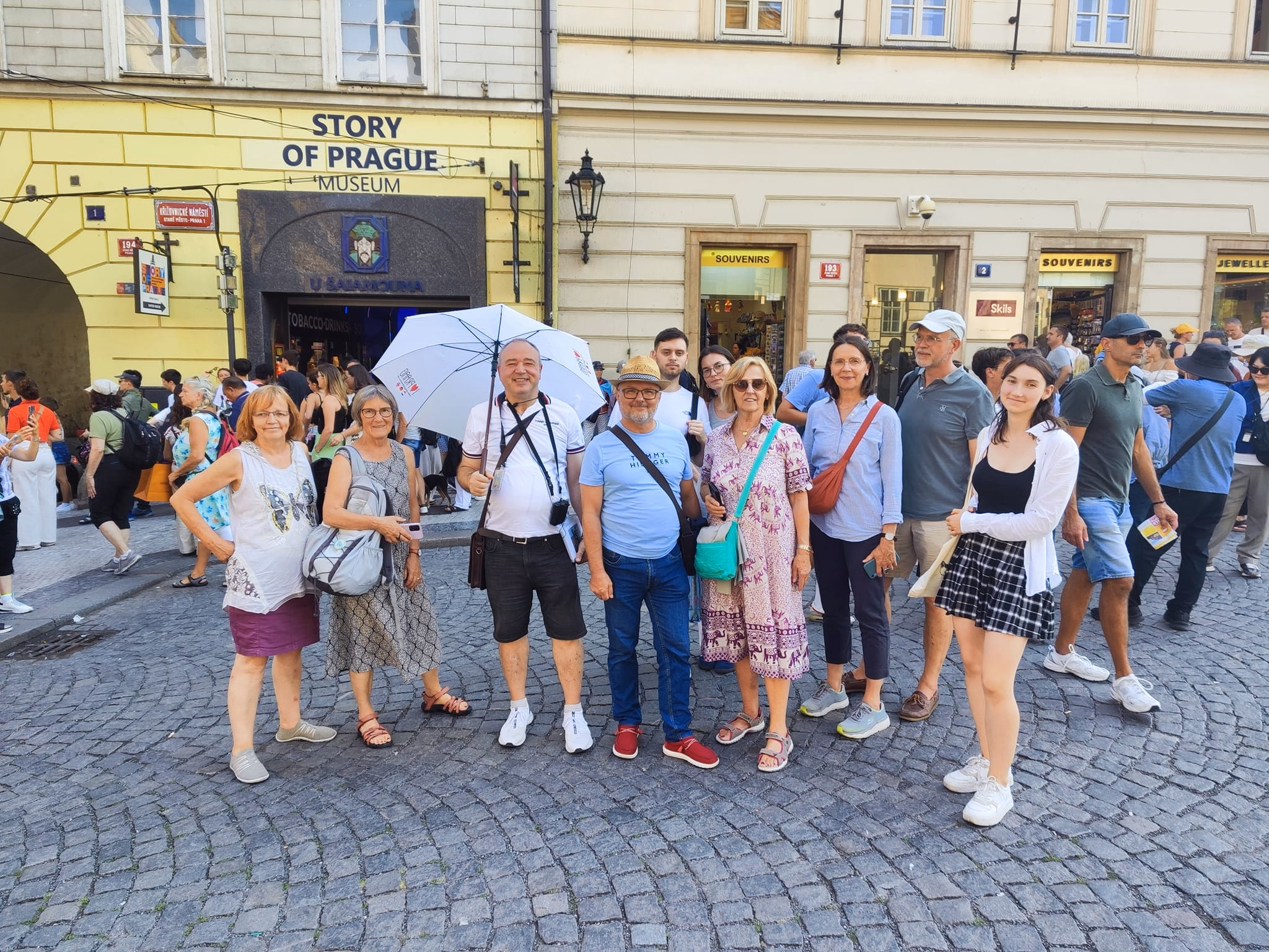 Pavel in front of Story of Prague museum near Charles Bridge