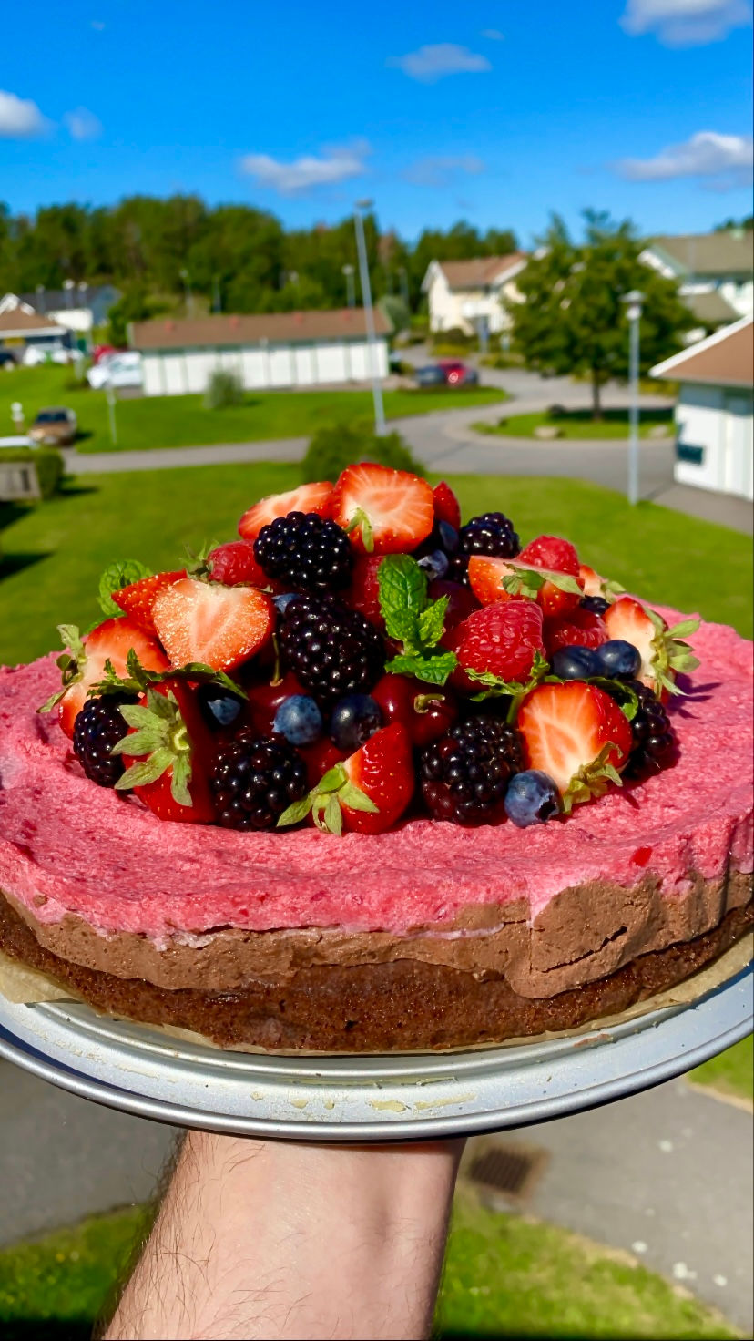 Tårta, Mousse, Hallonmousse, Bär, Gott, Mat, Efterrätt, Matlagning, Baka, Dessert, Sommar, Mattips
