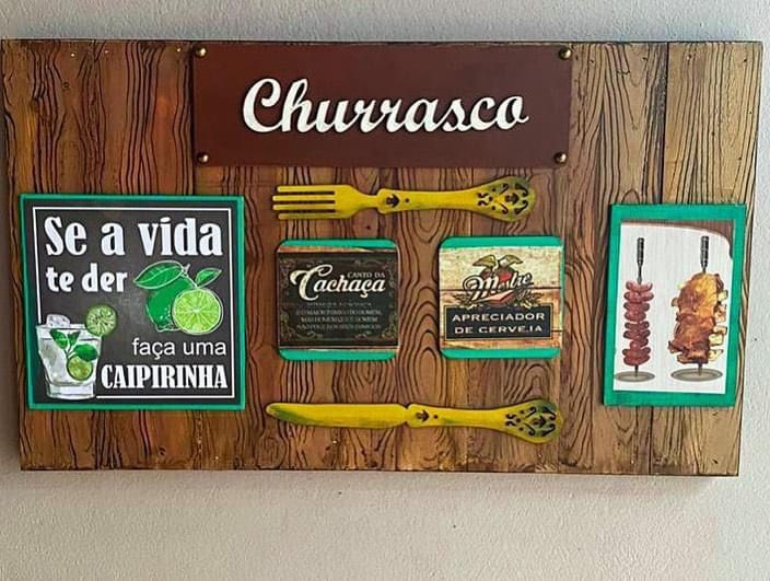 Placa decorativa churrasco