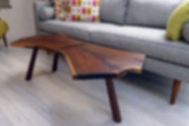 Bookmatched Walnut Crotch Staked Coffee Table
