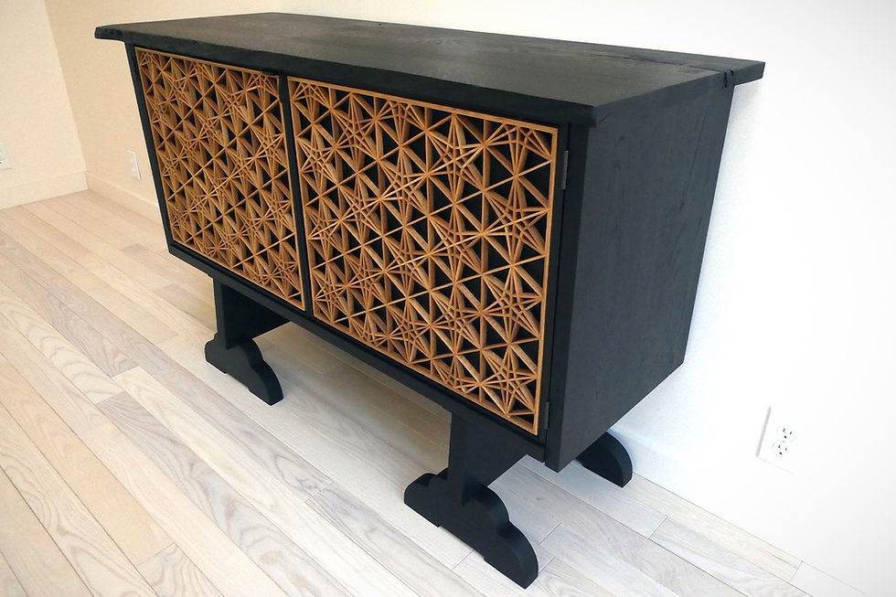 サムネイル： Ebonized White Oak Kumiko Cabinet/Server