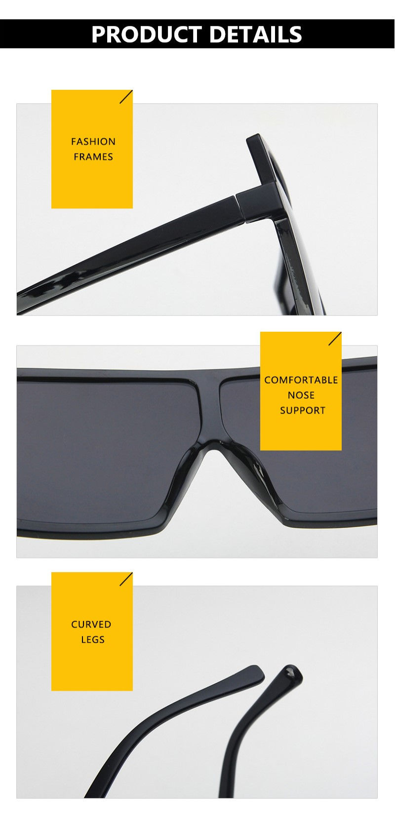 Thumbnail: 2022 Square Women Sun Glasses Female Eyewear Eyeglasses Plastic Frame UV400 Shad